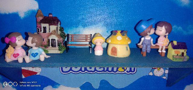 [bayar Di Tempat]gregorio Mini Ornament Miniatur Bangku Taman Kerajinan Diy House Decor Model Bangku