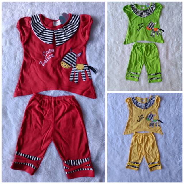 Setelan baju  anak  perempuan lucu model celana usia  6  18 