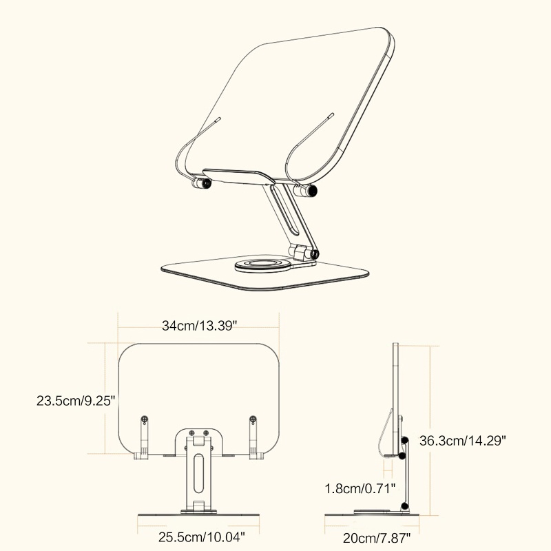 Stand Meja Bahan Kayu 360 Derajat°Stand Riser Laptop / Notebook 12-17 &quot;Bisa Berputar