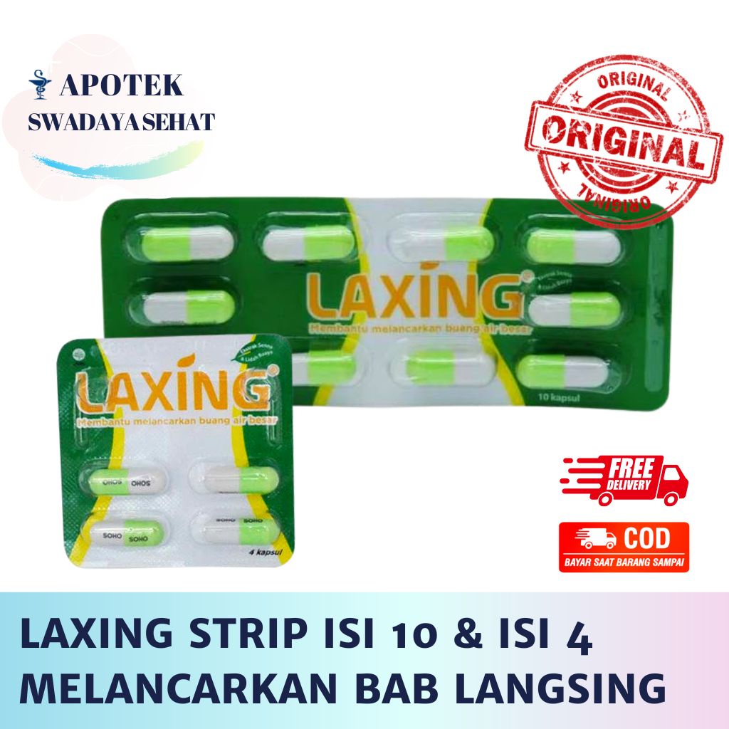 LAXING STRIP ISI 10 Kapsul - Obat Bantu Lancarkan BAB Strip Isi 4 Tablet Langsing Diet