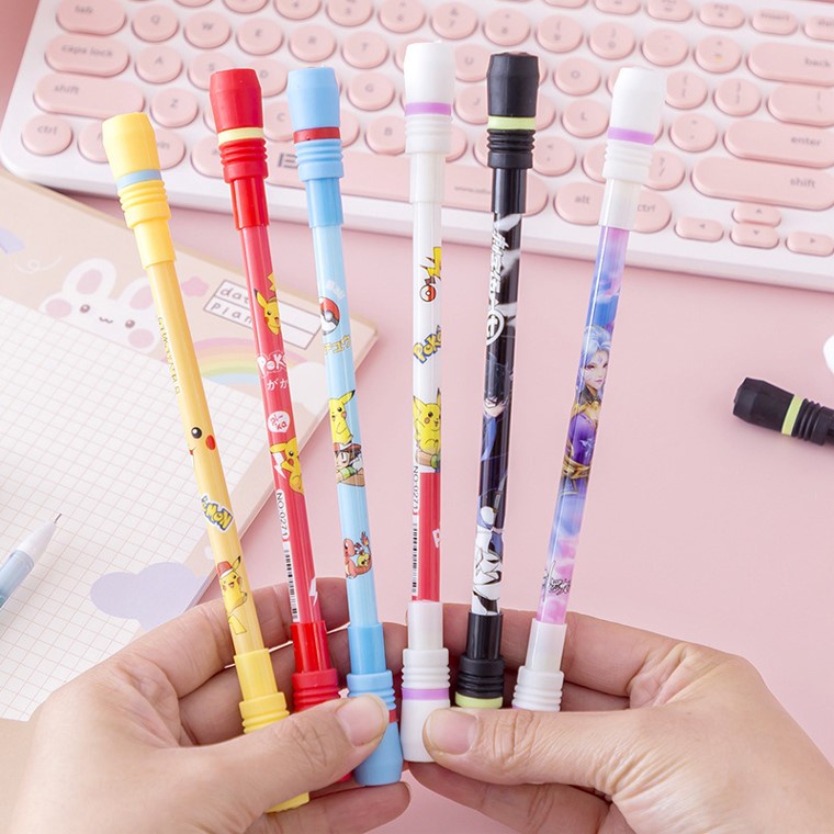 Hot Sale/[10Gaya] Pena Kartun Spinning Spinner Pen Pulpen Gaming/Pena Berputar Tangan Anti-slip Pereda Stres/Mainan Menulis Siswa Pena Ballpoint Kawaii