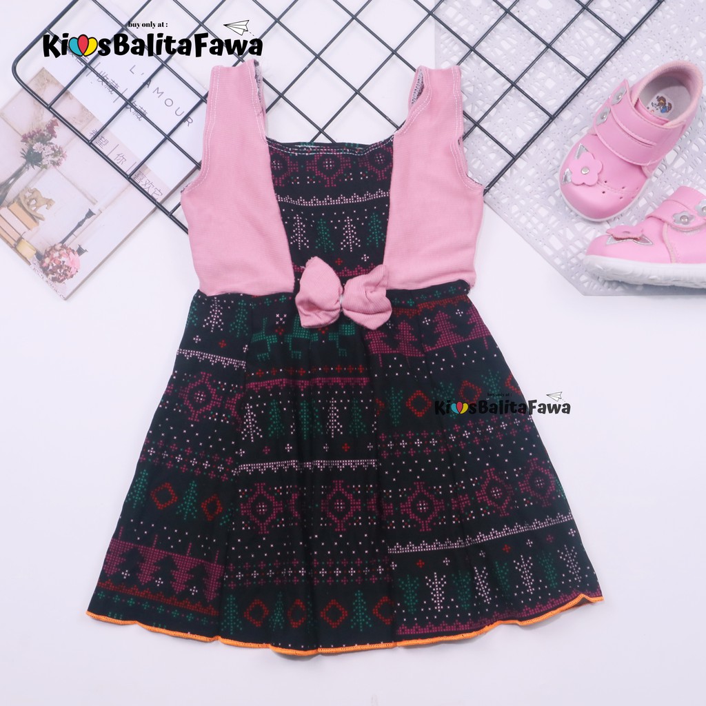 [NATAL] Dress Clairine Bayi - 4 Tahun / Pakaian Bayi Kensi Baju Motif Christmast Dres Anak Perempuan