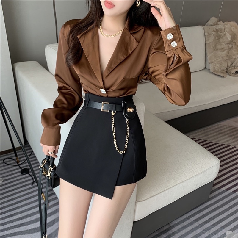 SKORT MINI SKIRT FREE BELT HIGHWAIST IMPORT WANTA ROK MINI MX607