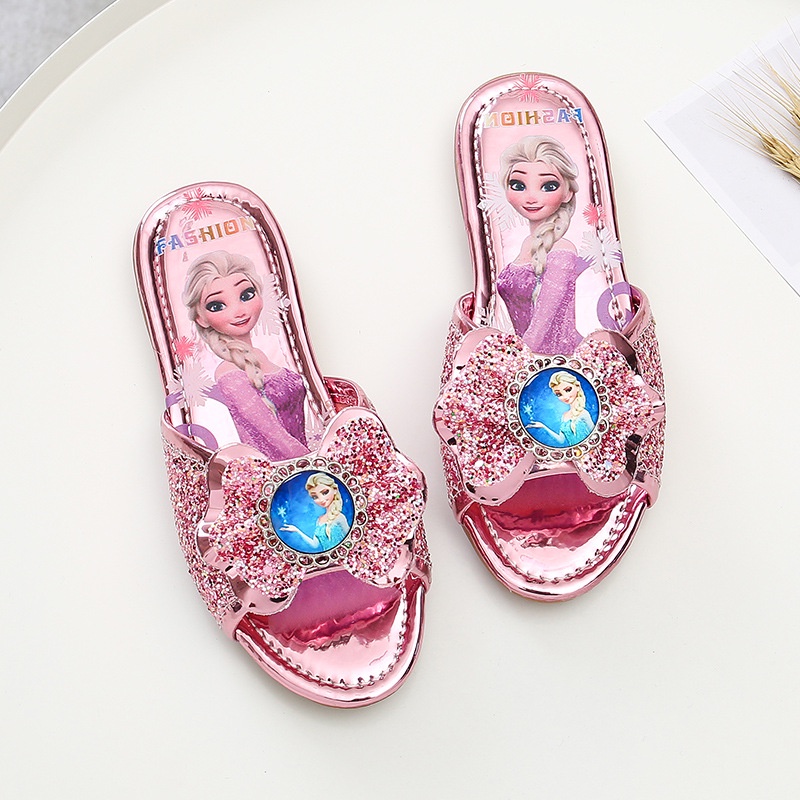  babykesli  sepatu formal fashion sendal princess frozen anak perempuan import sandal selop blink se
