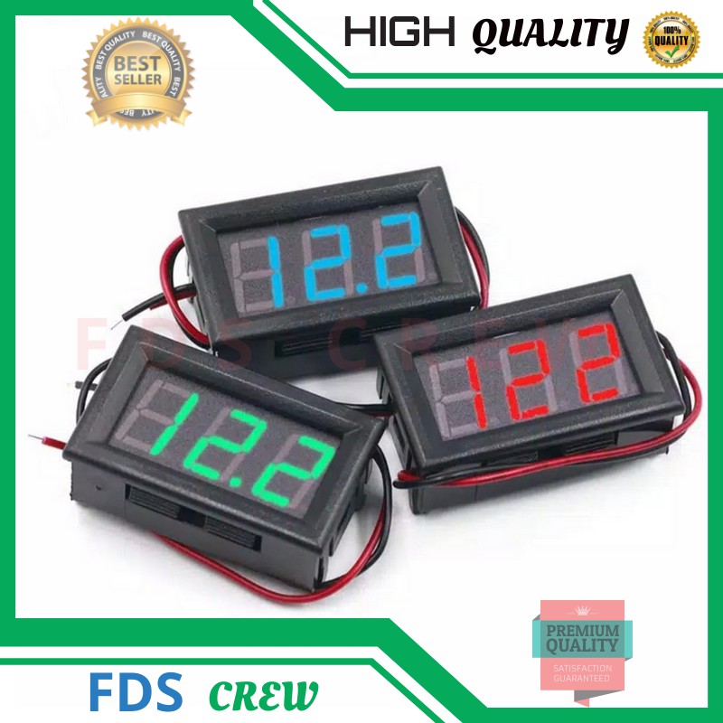 VoltMeter Digital Mini DC 4-30V 2 Kabel