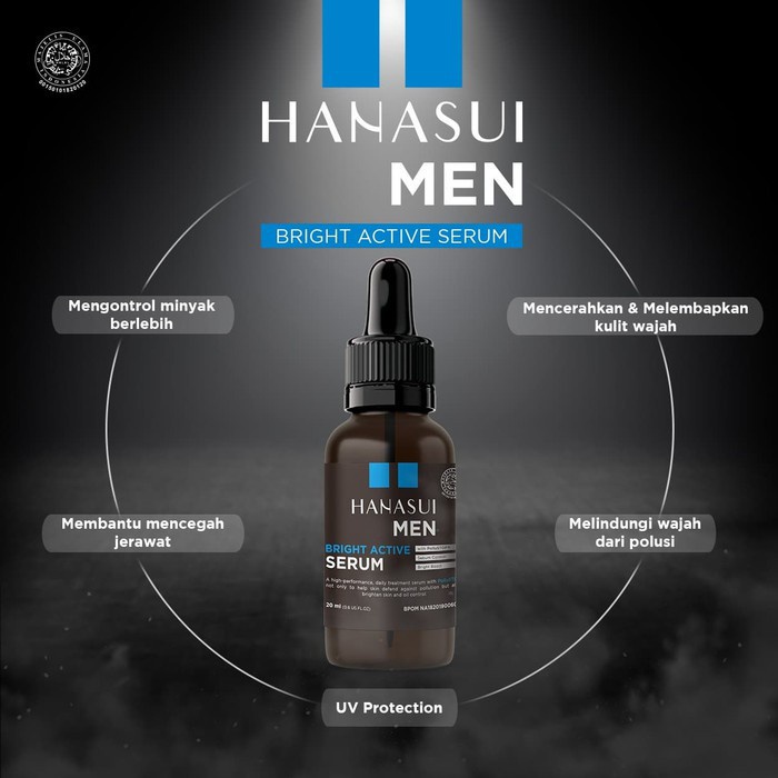 Paket Lengkap Skincare Pria Sabun Dan Serum Hanasui For Men Brightening Sabun Serum Perawatan Pencerah Pemutih Wajah Pria H3