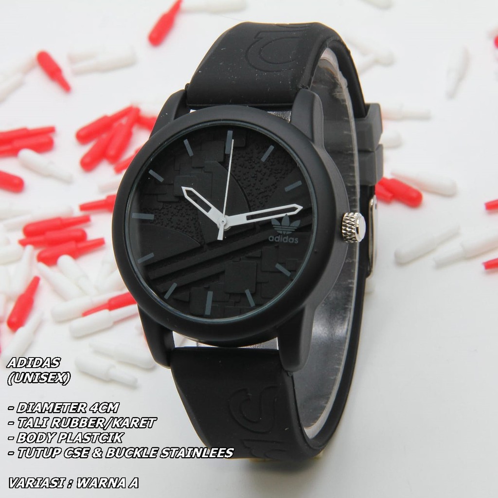 JAM TANGAN UNISEX FASHION TALI RUBBER BODY BULAT