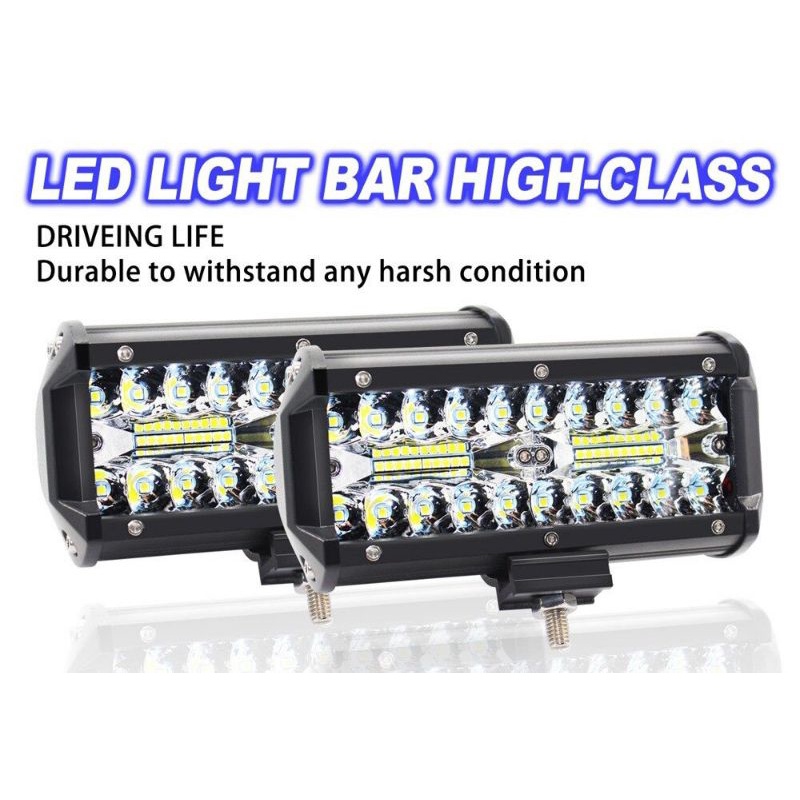 ✓LAMPU SOROT LED MOBIL/MOTOR 120W. OFF-ROAD, TOURING, HUNTING
