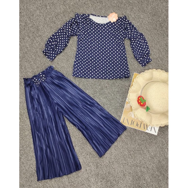 baju ngaji anak//pakaian ngaji anak//setelan anak kulot plisket Andin//set kulot panjang // setelan 