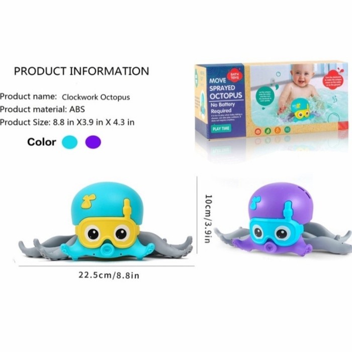 TokoPapin Mainan Gurita Berjalan Tanpa Baterai Mainan Mandi Anak Bayi Tiktok Mainan Edukasi Anak Bayi Lucu Tiktok Viral Gurita Bisa Jalan