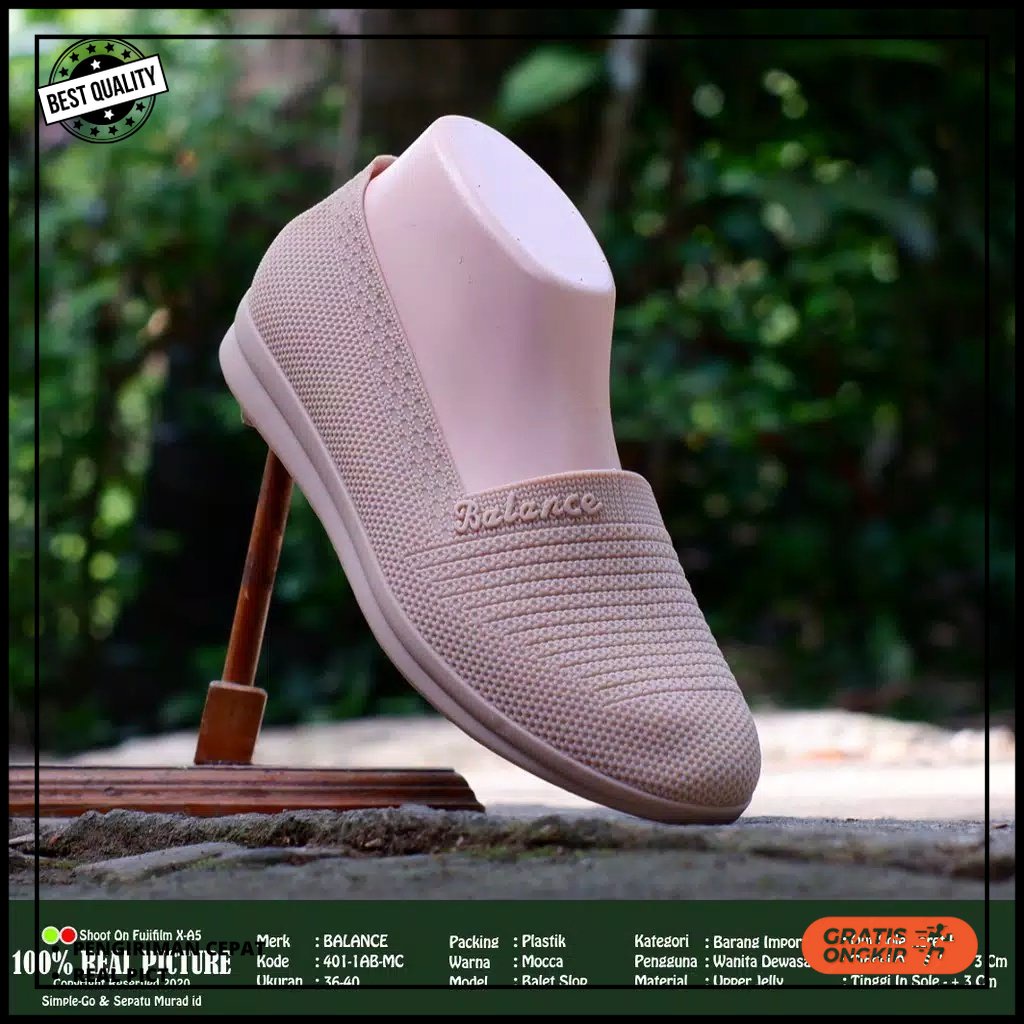 PROMO SEPATU WANITA TERLARIS 2022 / Sepatu Wanita Balance Flat Shoes Jelly Import Balance B401-1A Te