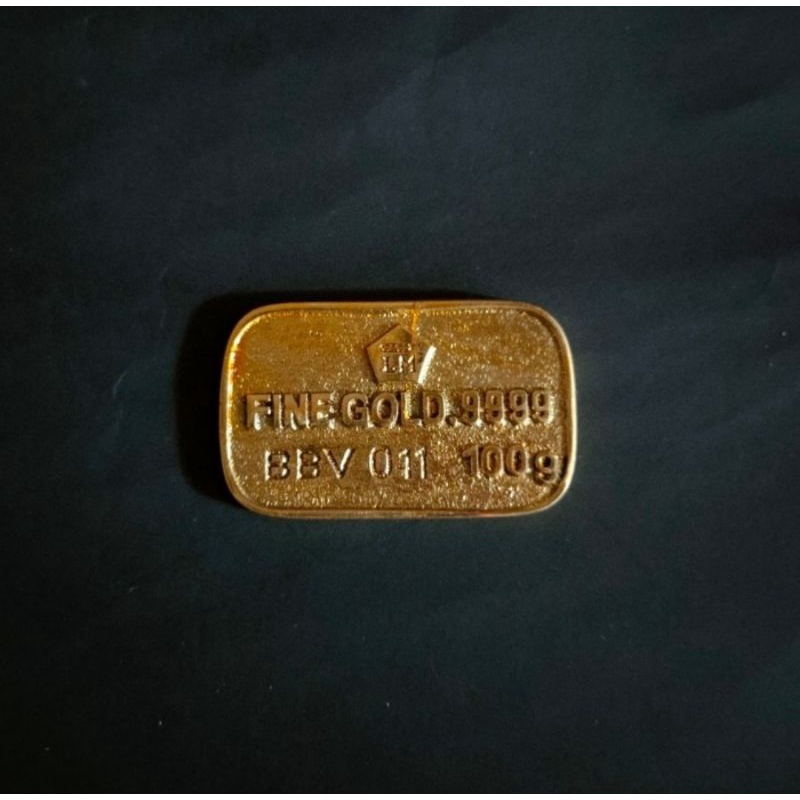 Miniatur Emas Batangan 100gr Fine Gold 999.9 Kuningan