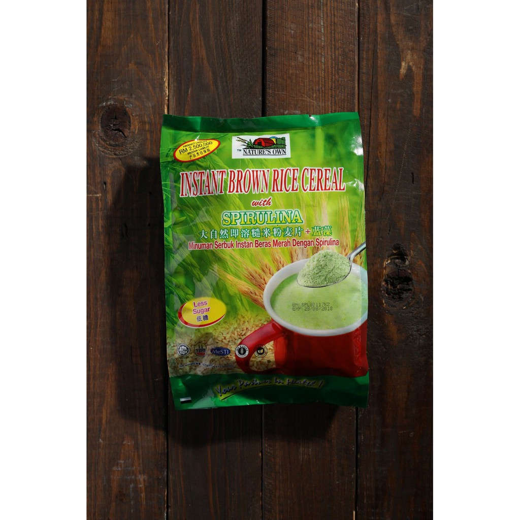 Nature's Own Instant Brown Rice Cereal with Spirulina (Less Sugar) 420gr