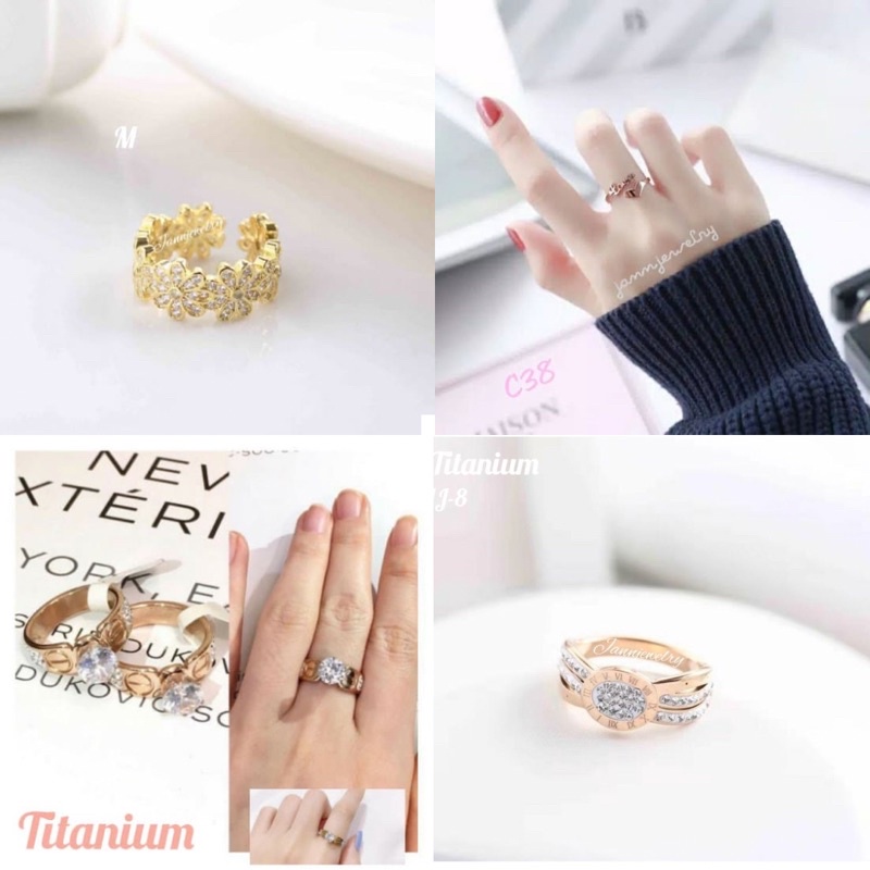 [PAKET RESELLER] Cincin Titanium Anti Karatan &amp; Hitam 12Pcs [Random]