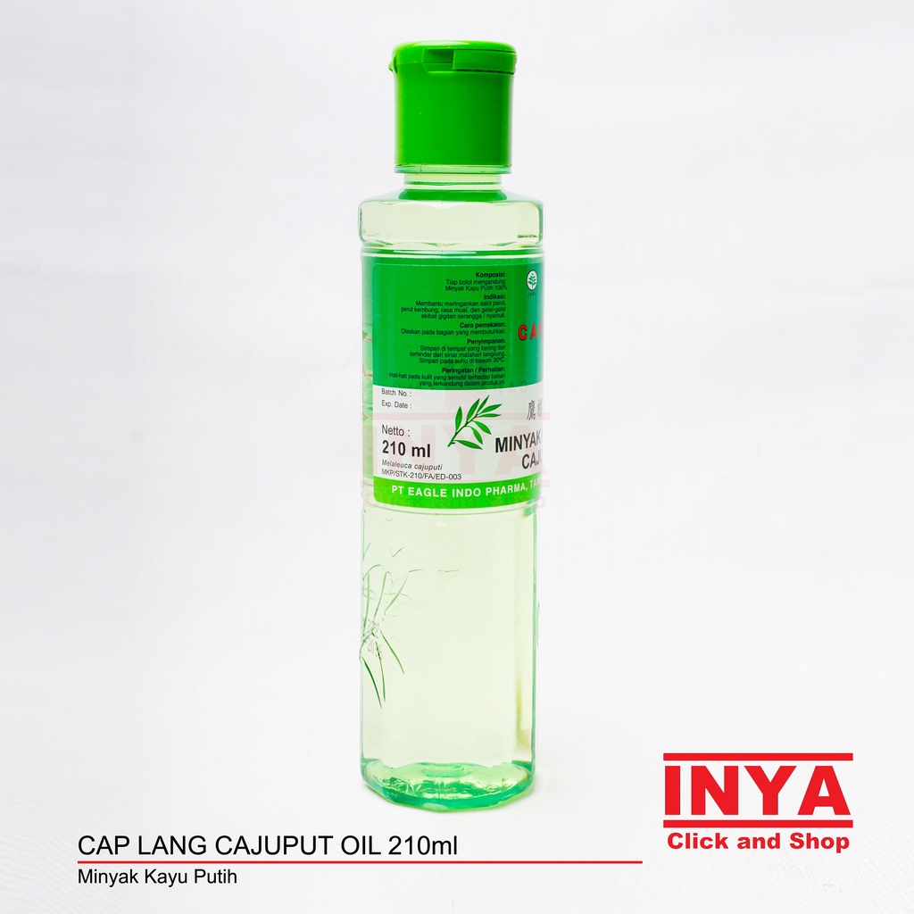 MINYAK KAYU PUTIH CAP LANG - CAJUPUT OIL 210ml - Massage - Pijat