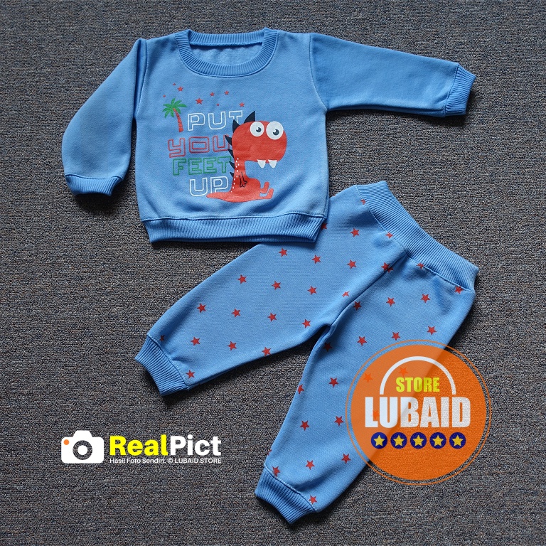 [SJK-RF04] LUBAID STORE, Setelan Sweater Anak 1-2 Tahun, Jaket Bayi RED FOREST Feet Up, Hangat Murah-3