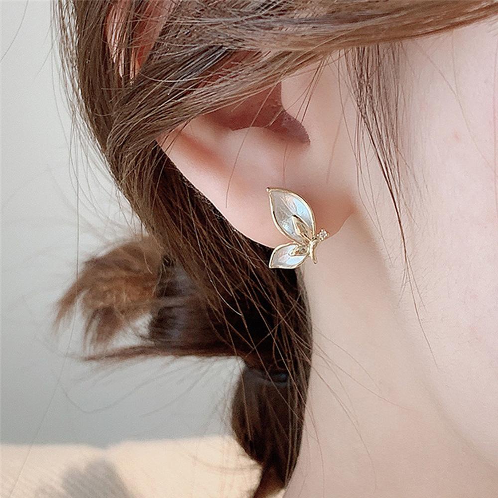 Needway Stud Earrings Temperamen Manis Kepribadian Lucu Perhiasan Fashion Logam