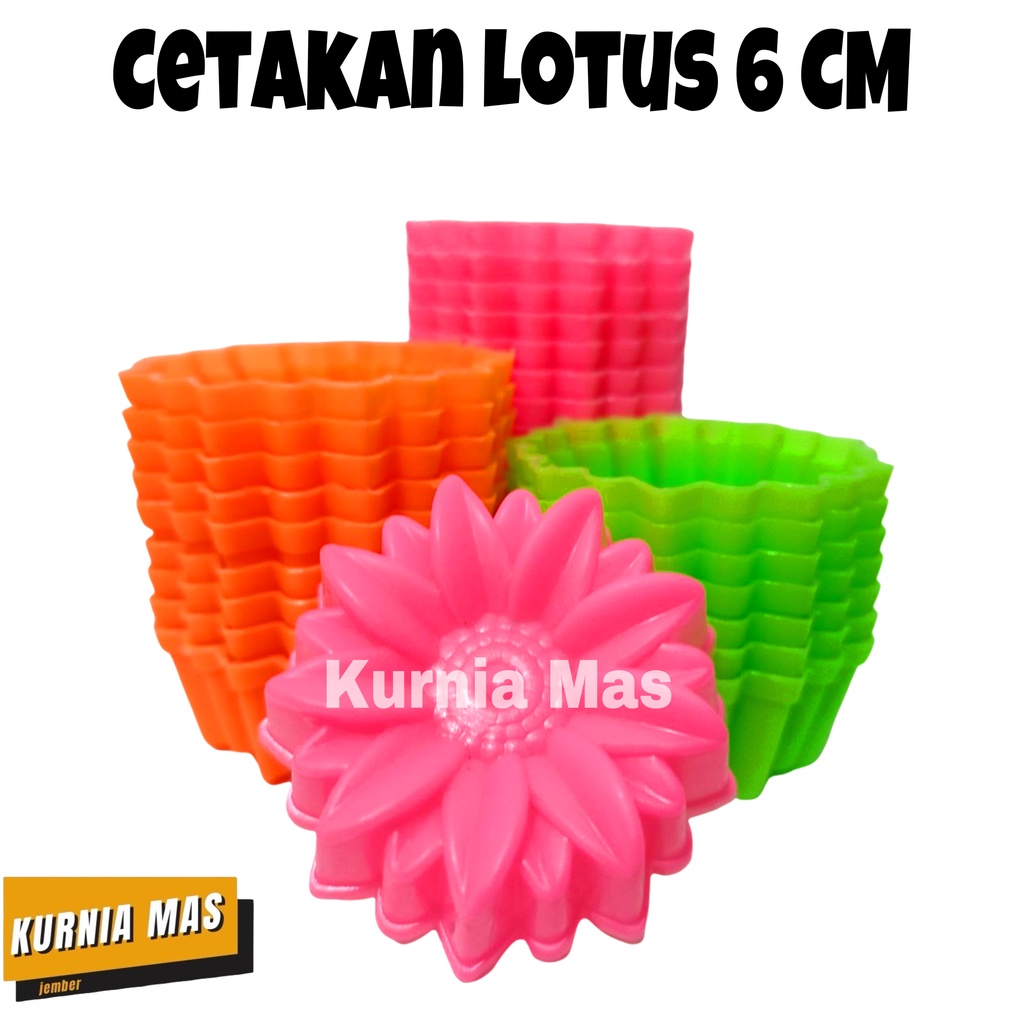 Cetakan Kue Plastik Bentuk LOTUS 6 CM Cetakan Putu Ayu Apem Cetakan  Jelly Bolu Kukus