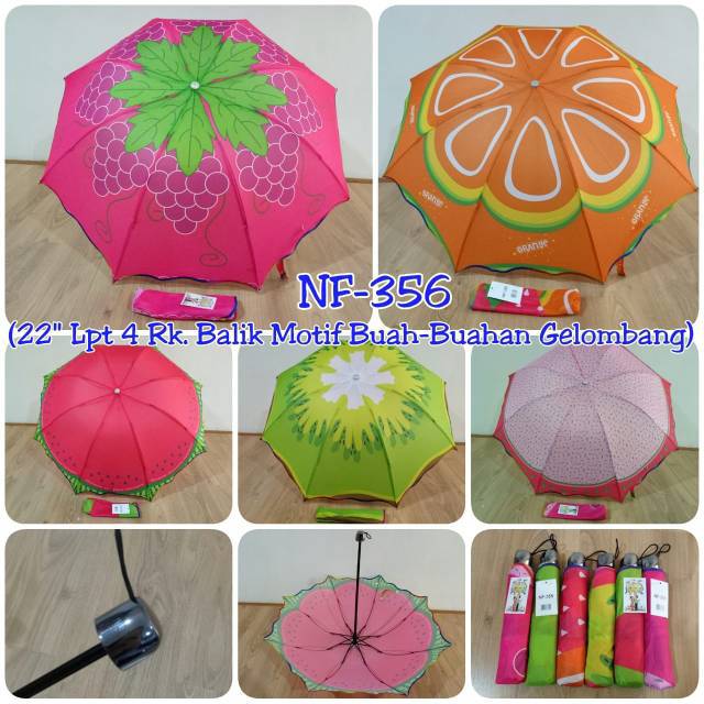 Payung Lipat 3 motif buah / Fruit Umbrella