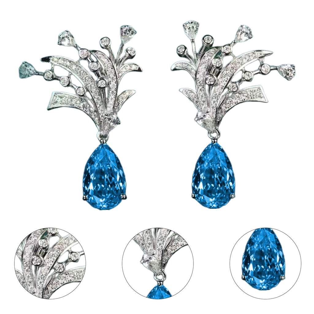 Hu Hu Hu Hu Hu Alat Bantu Pasang Kacamata♡ Cincin Wanita Model Terbuka Adjustable Bentuk Bunga Hias Topaz Imitasi Untuk Pernikahan