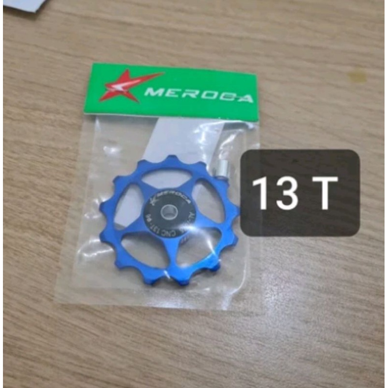 Pully RD 13T Warna Silver Croom MEROCA . Pulley Puley 13 T Roda Kecil Roller Sepeda Rear Derailleur puli sepeda komponen sepeda