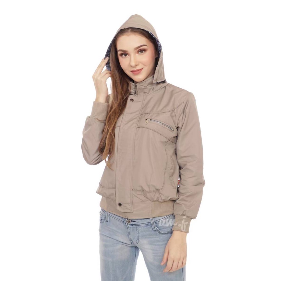 Jaket Wanita Funny - JAKETWANITA JAKETCEWEK  TERBARU JAKETMURAH-Cream
