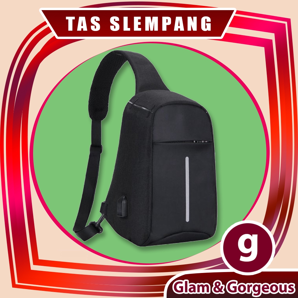 Tas Slempang Anti Maling USB Charger Smart Sling Bag TR002