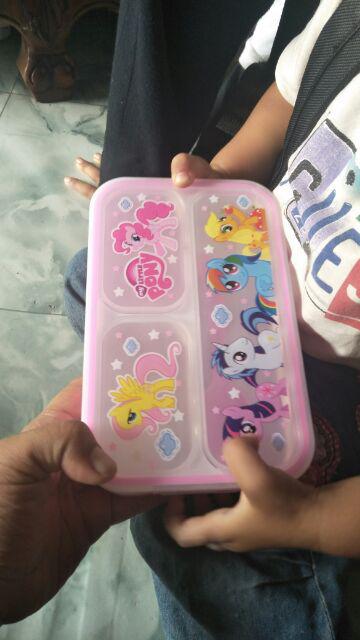Kotak Katering Import Mb 110 - Lol - Pony - Spiderman - Frozen - Tayo - Hk - Mcqueen
