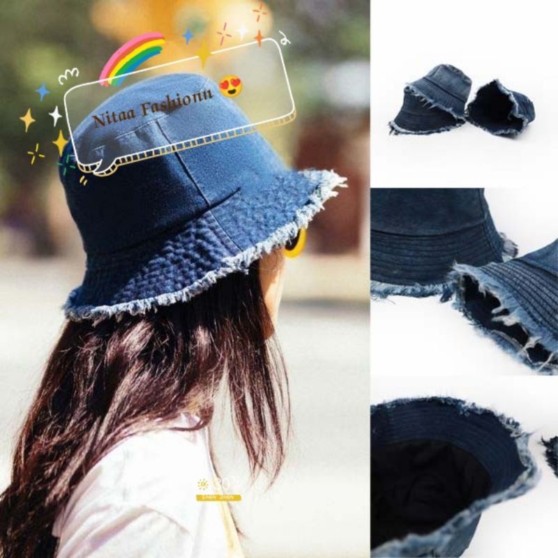 Topi Bucket Rawiss Bahan Levis Denim / Topi Bucket Korea