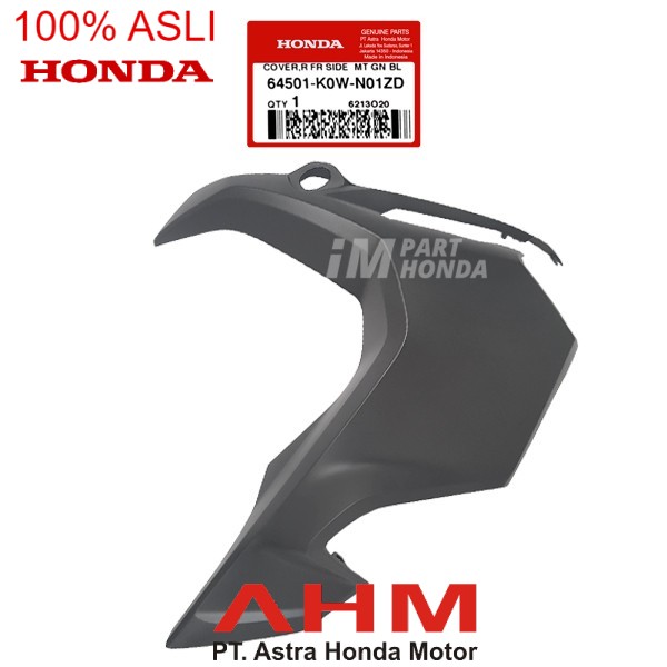 64501-K0W-N01ZD Cover R FR Side Sayap Kanan ADV 150 Hitam DOF