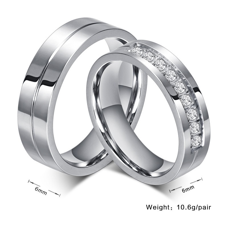 [BEST SELLER] Cincin Couple / Tunangan / Nikah / Pasangan / Titanium Cocok C023 warna perak silver