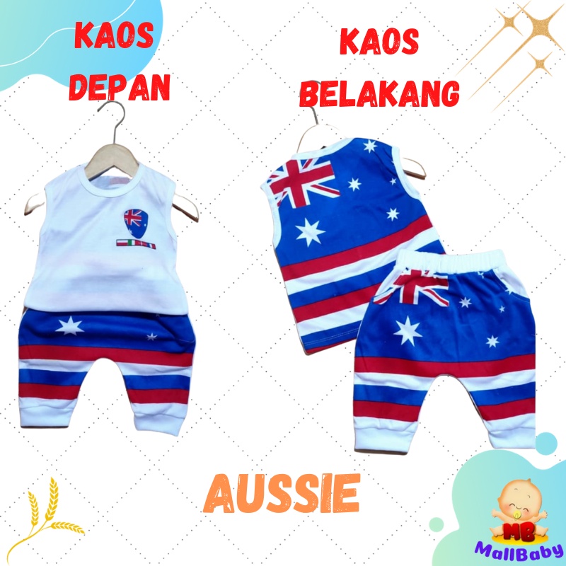 Setelan Anak Bayi Laki Laki 6 9 12 Bulan Baju Kutung Singlet Bayi 1 2 Tahun Aussie Australia