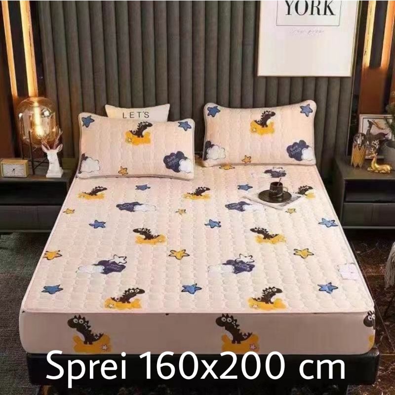 SPREI WATERPROOF SPREI ANTI BOCOR PLUS SARUNG BANTAL 2 PCS UKURAN 160×200 cm