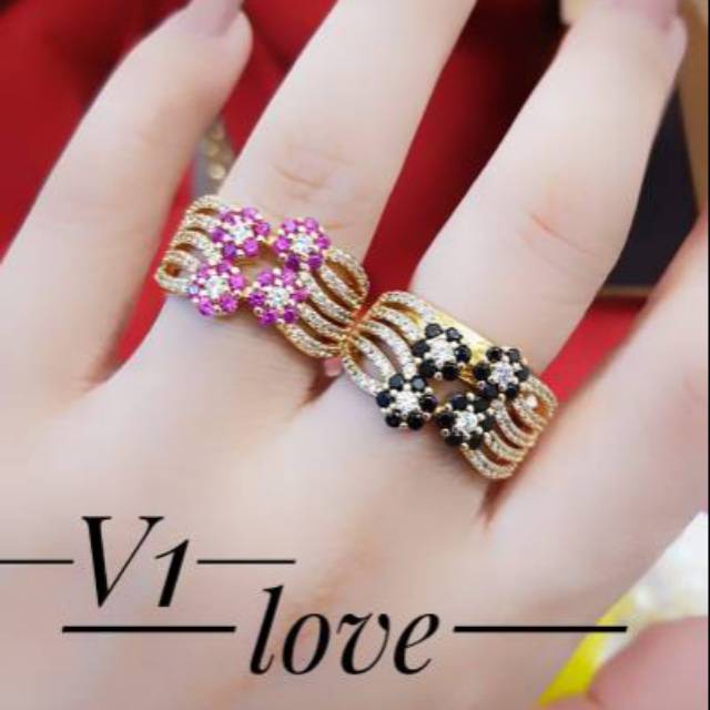 Xuping cincin bunga lapis emas 24K 1805