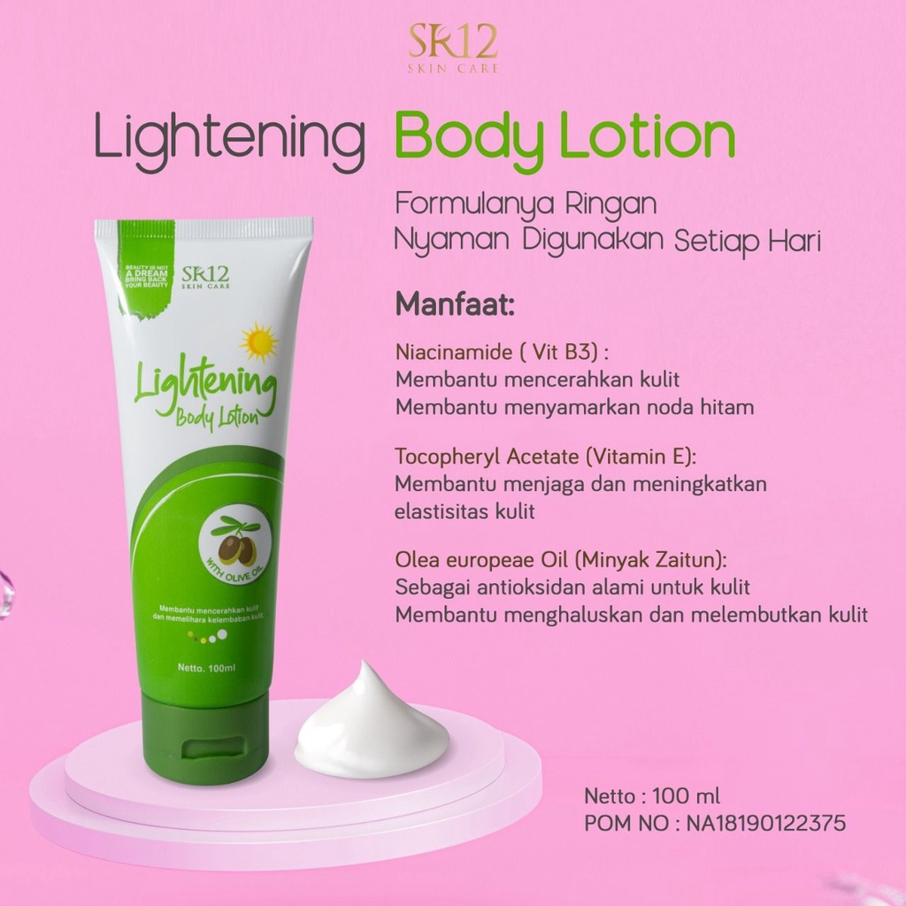 Lightening Body Lotion SPF 30 with Olive Oil Pemutih Badan Pencerah Kulit Skincare Beauty Handbody Body Butter