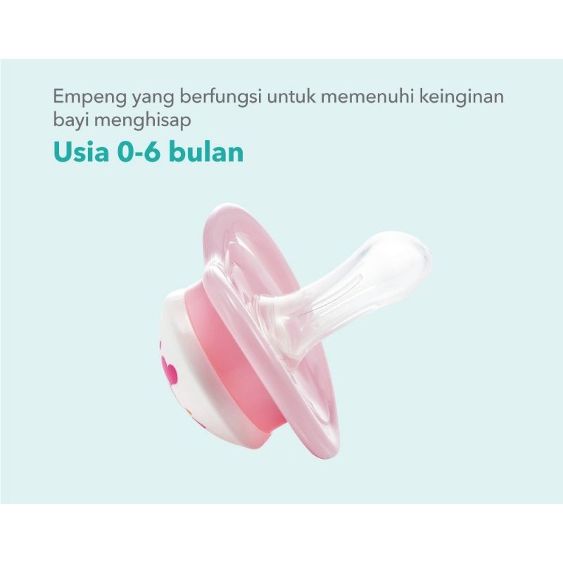 Empeng Pigeon Mini Light silicone Pacifier ada tutup S M L minilight