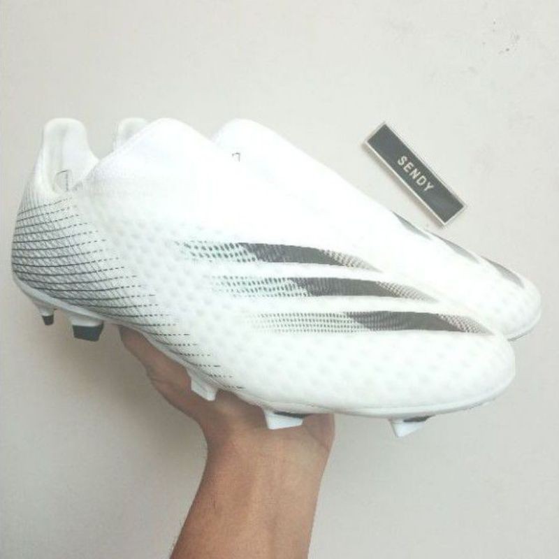 Adidas X Ghosted.3 LL FG White EG8165 Adidas X Ghosted .3 Laceless Original Sepatu Bola Adidas Ori