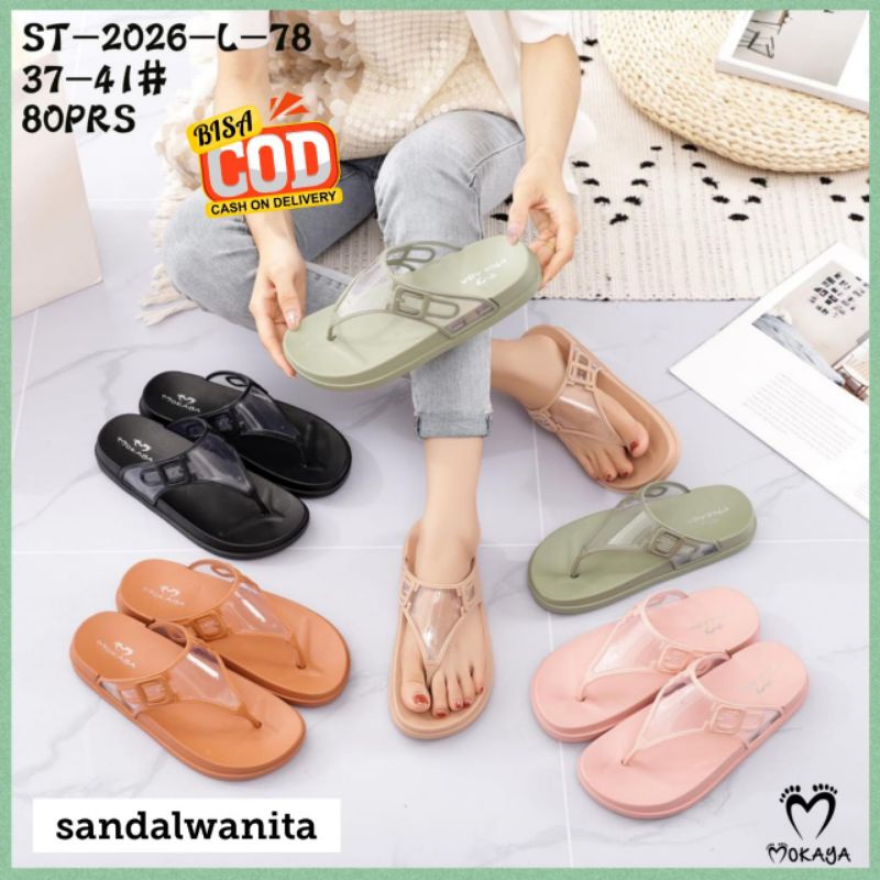 Sandal Jelly Jepit Wanita Import Mokaya  2026