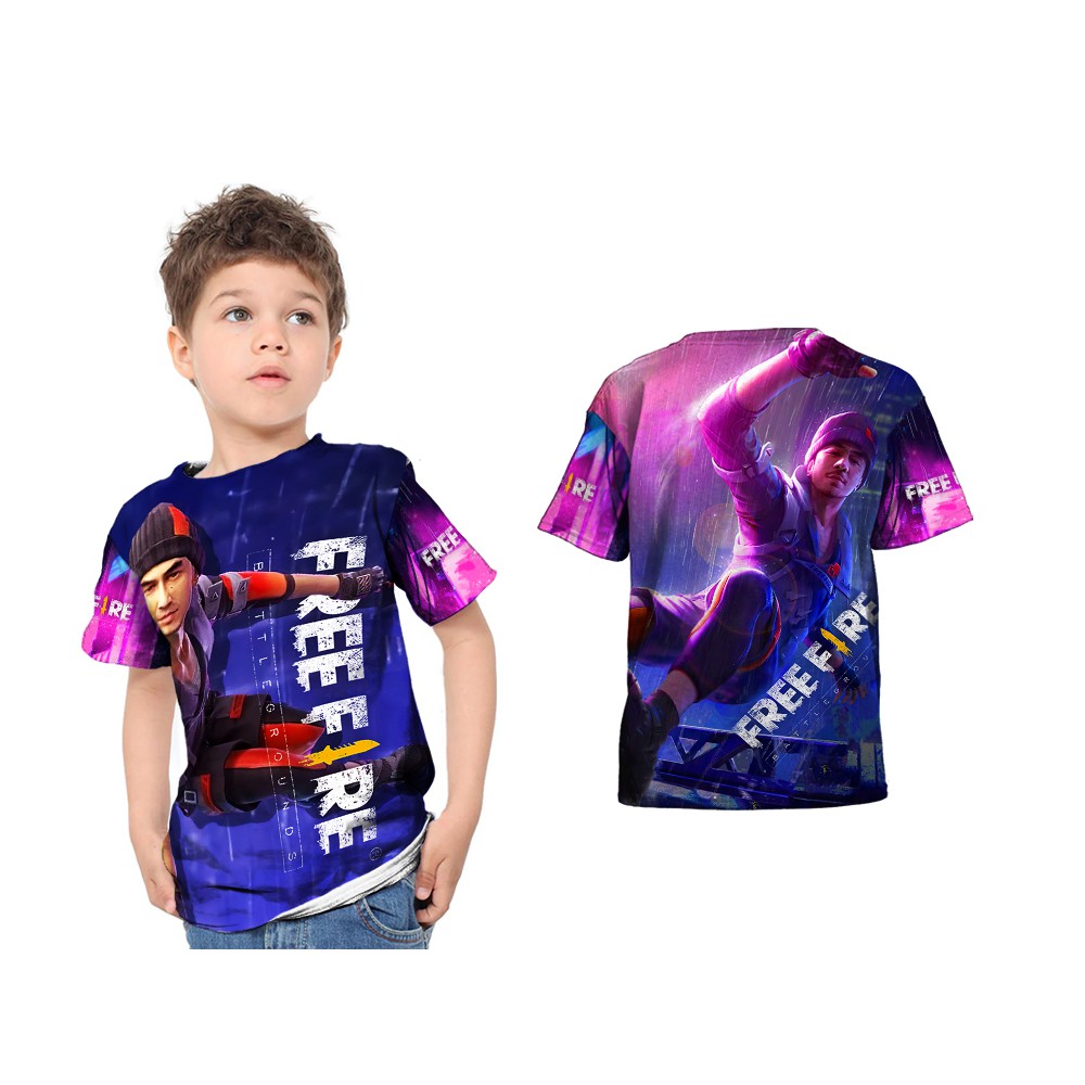 Kaos Baju T Shirt Anak Laki Laki Perempuan Umur 2 10 Th Free Fire JOTA Joe Taslim Custom Fullprint Shopee Indonesia
