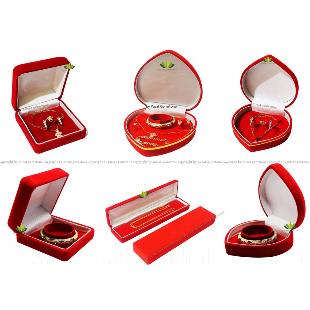 Set Kotak Perhiasan /Jewelry Box / Kotak Kalung, Anting dan Cincin Maskawin