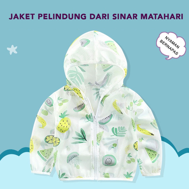 JAKET BAYI JAKET ANAK-ANAK PELINDUNG SINAR MATAHARI BAHAN HALUS MUDAH DICUCI TOPI JACKET MUSIM PANAS LAKI LAKI PEREMPUAN IMPORT DALAMAN JARING JARING HALUS LEMBUT