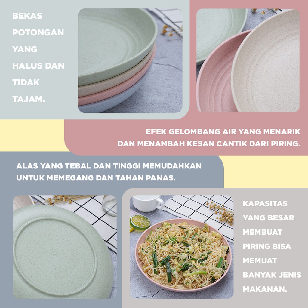 Piring Makan Saji | 20 dan 25 cm Round Plate Piring Saji | Ramah Lingkungan | Biodegradable