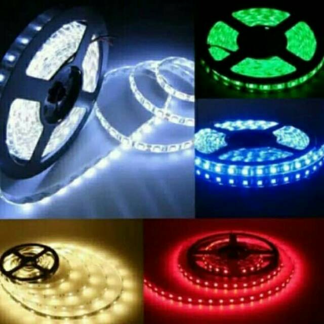 Lampu led strip 12 volt 2835 3528 5meter dc aki lampu variasi mobil dan motor