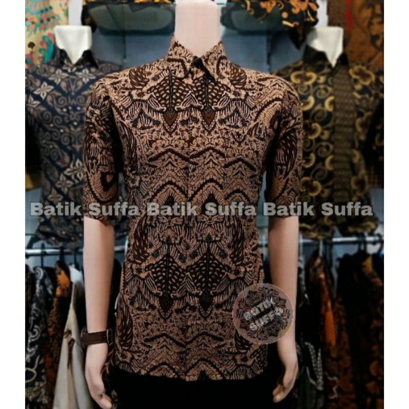 BAJU BATIK PRIA REGULER MODERN LENGAN PENDEK OB 514 SIZE M L XL XXL XXXL BATIK