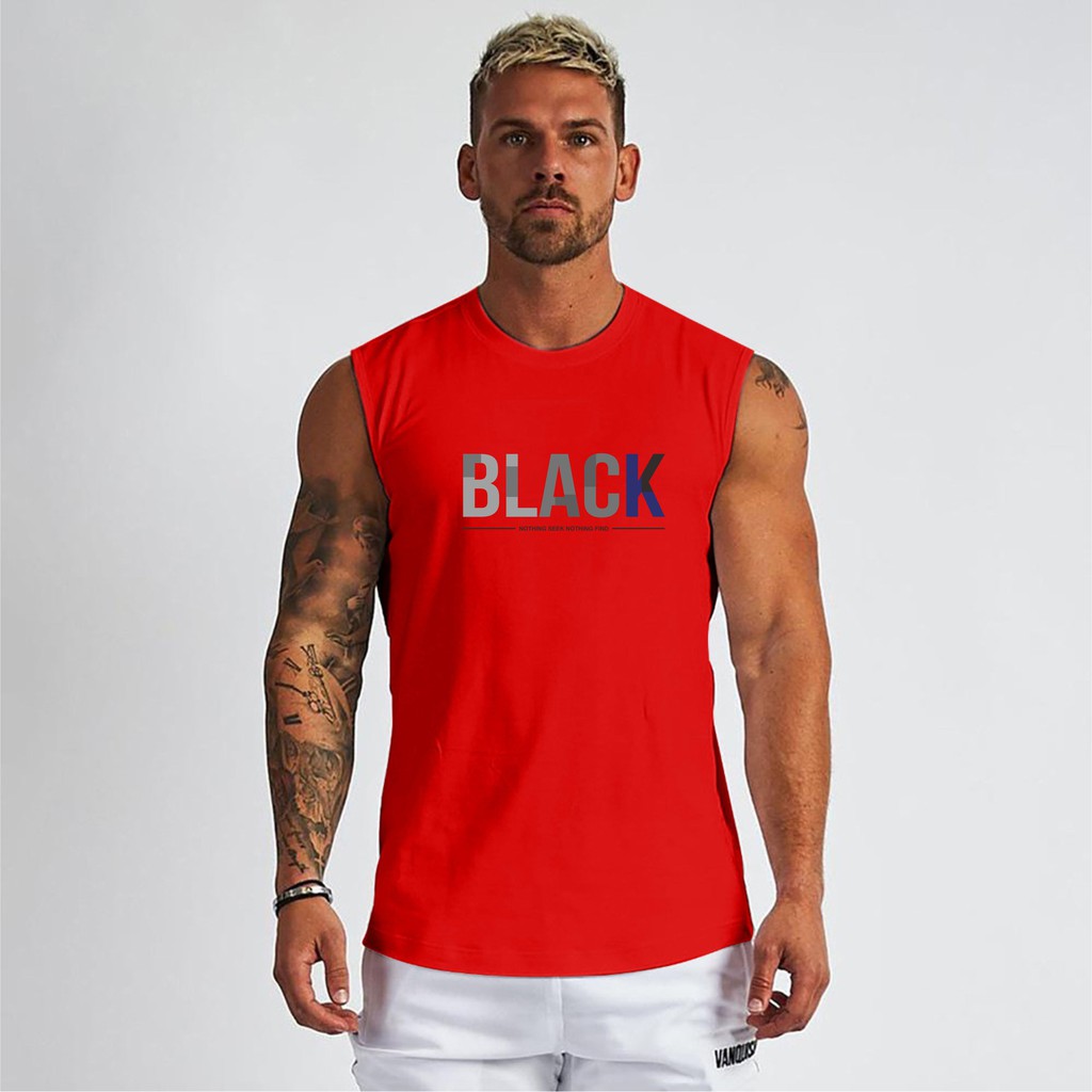 BS/COD//KAOS SINGLET BLACK PRIA//TERLARIS