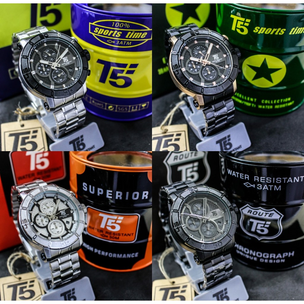Jam Tangan Pria T5 H3635 Original Stainless Steel Strap