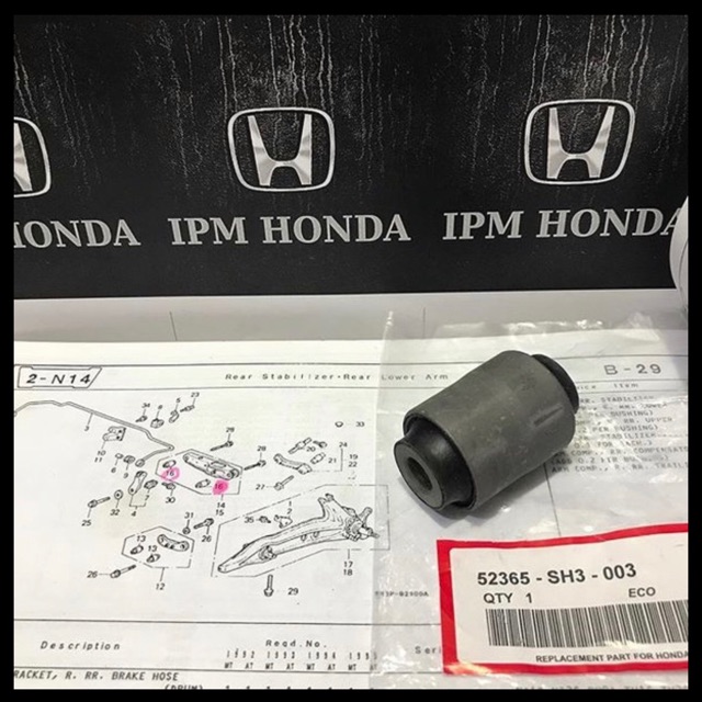 52365 SH3 Bos Bush Bushing arm Belakang Bawah Honda Civic Grand Genio 1988-1995 CRV GEN 1 2000 2001