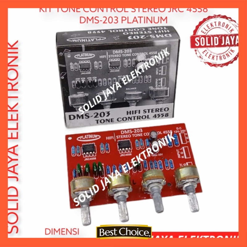 KIT HI FI TONE CONTROL STEREO JRC 4558 JRC4558 DMS203 DMS 203 PLATINUM