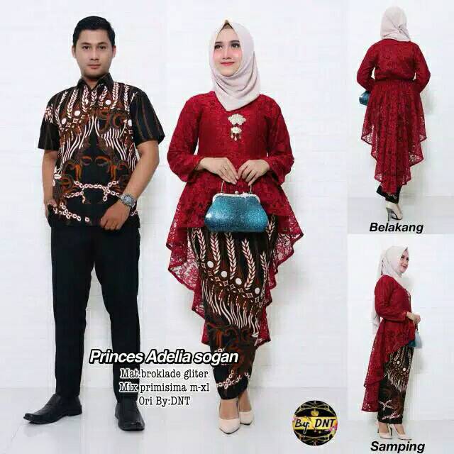 SHOPASHOP SOLO - Batik couple kebaya brukat rok hitam batik pria busana muslim princess adelia sogan