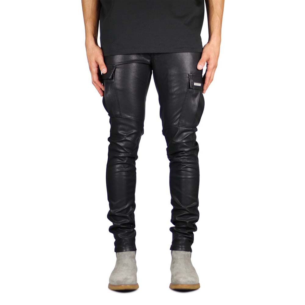 Hyperdenim Black Leather Cargo Pant 100% Original